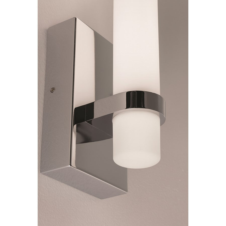AFX Lighting Miami 1 Light Sconce, Polished Chrome/White