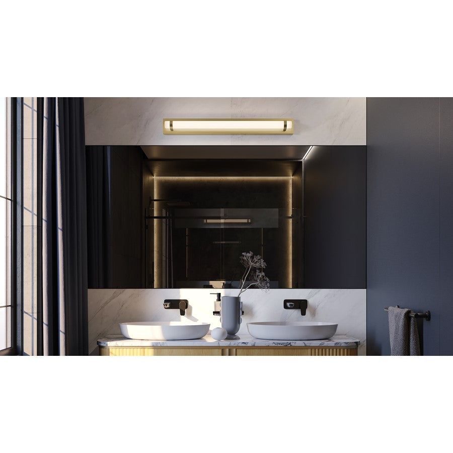 AFX Lighting Miami 1 Light 36" Vanity, Antique Brass/White