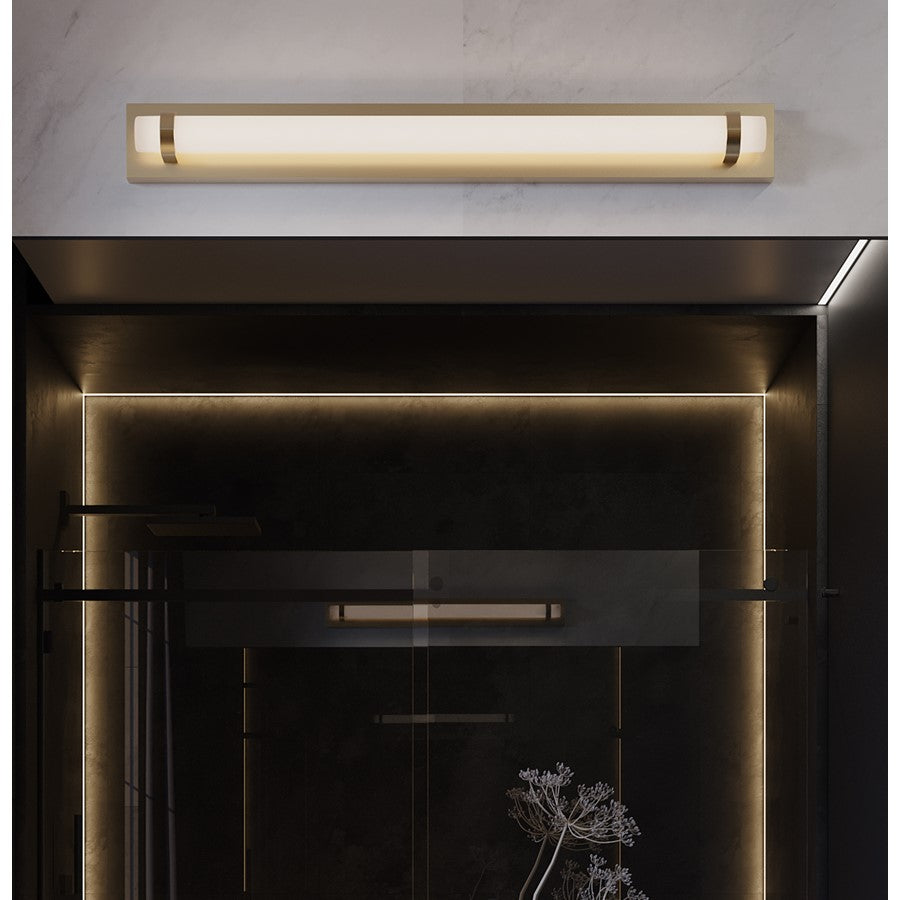 AFX Lighting Miami 1 Light 36" Vanity, Antique Brass/White