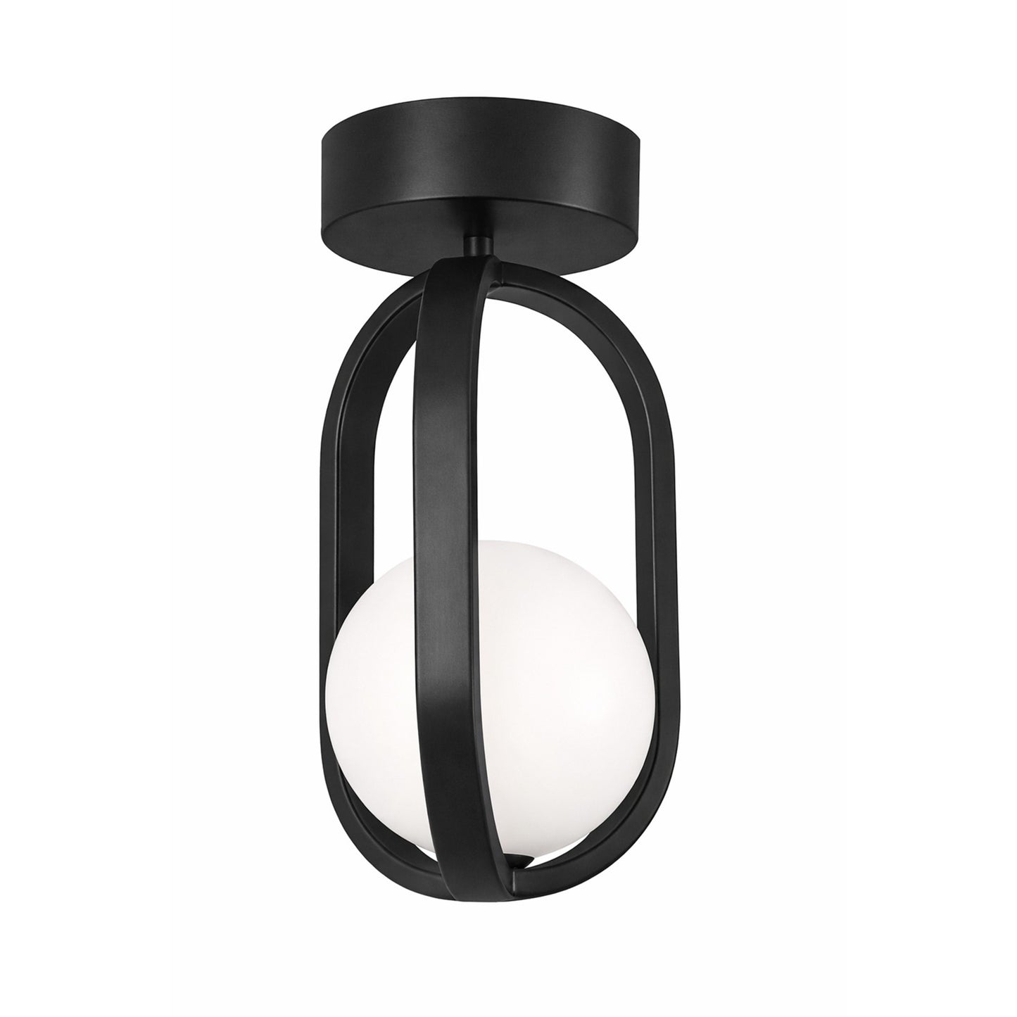 AFX Lighting Milan 7'' 1Lt LED Flush Mount, Black/White