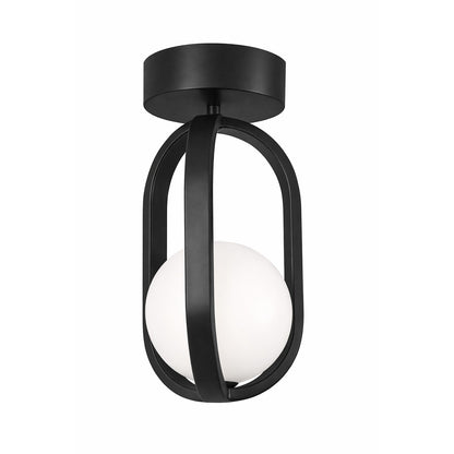 AFX Lighting Milan 7'' 1Lt LED Flush Mount, Black/White