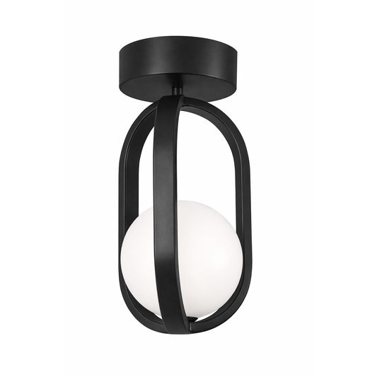 AFX Lighting Milan 7'' 1Lt LED Flush Mount, Black/White