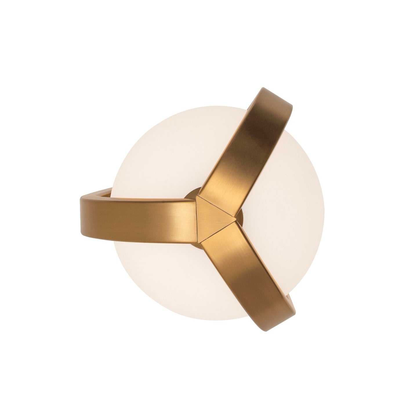 AFX Lighting Milan 7'' 1Lt LED Flush Mount, Lt Antique Brass/Wht