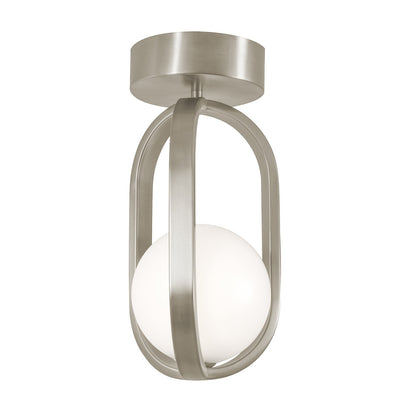 AFX Lighting Milan 7'' 1Lt LED Flush Mount, Satin Nickel/White