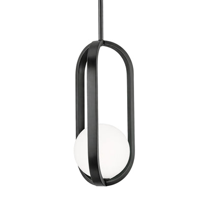 AFX Lighting Milan 7'' 1Lt LED Pendant, Black/White