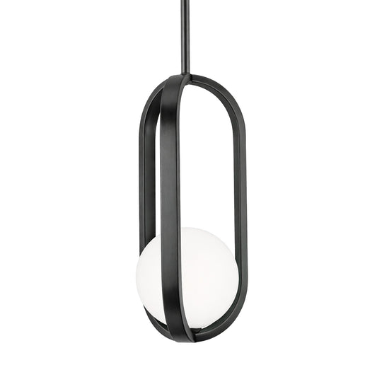 AFX Lighting Milan 7'' 1Lt LED Pendant, Black/White