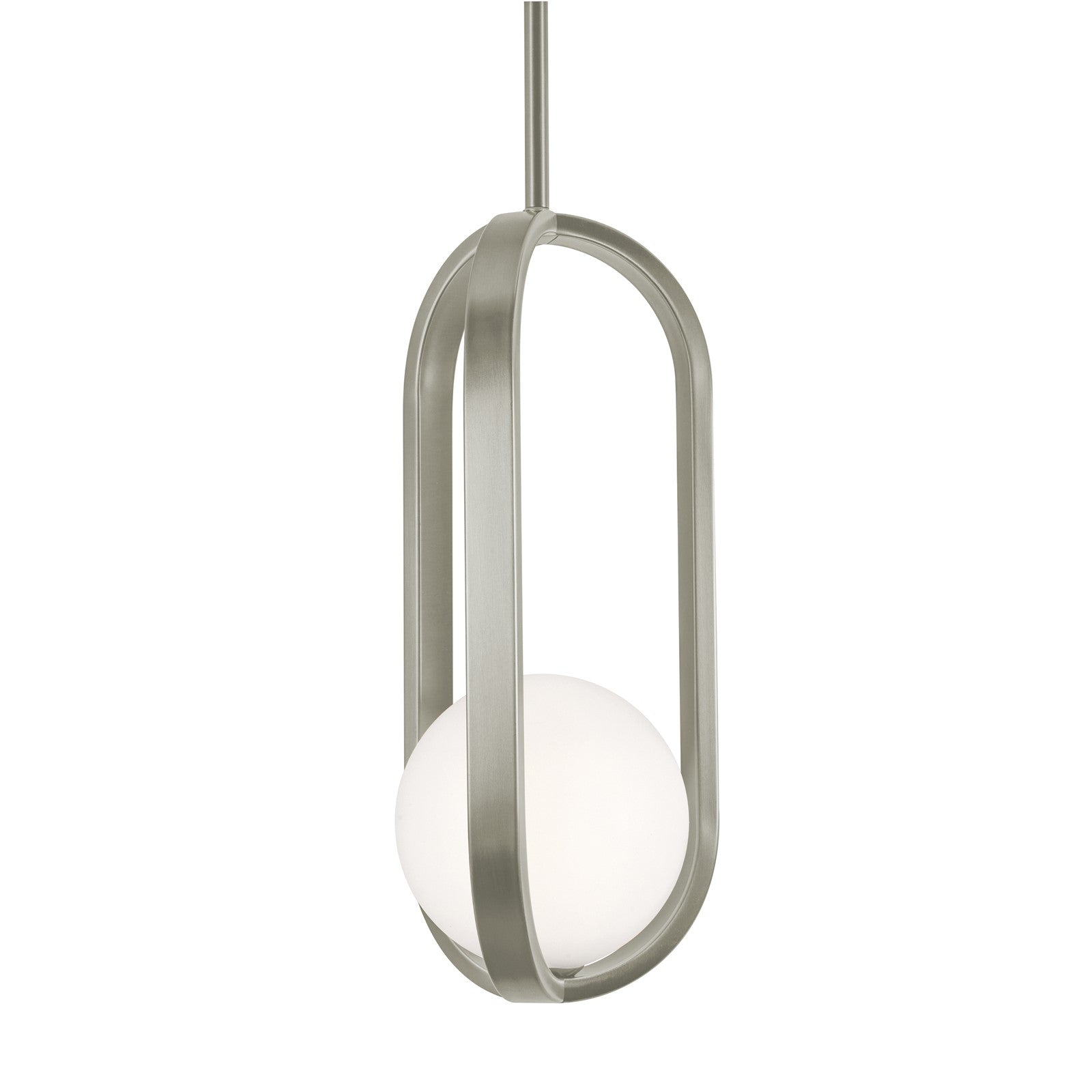 AFX Lighting Milan 7'' 1Lt LED Pendant, Satin Nickel/White