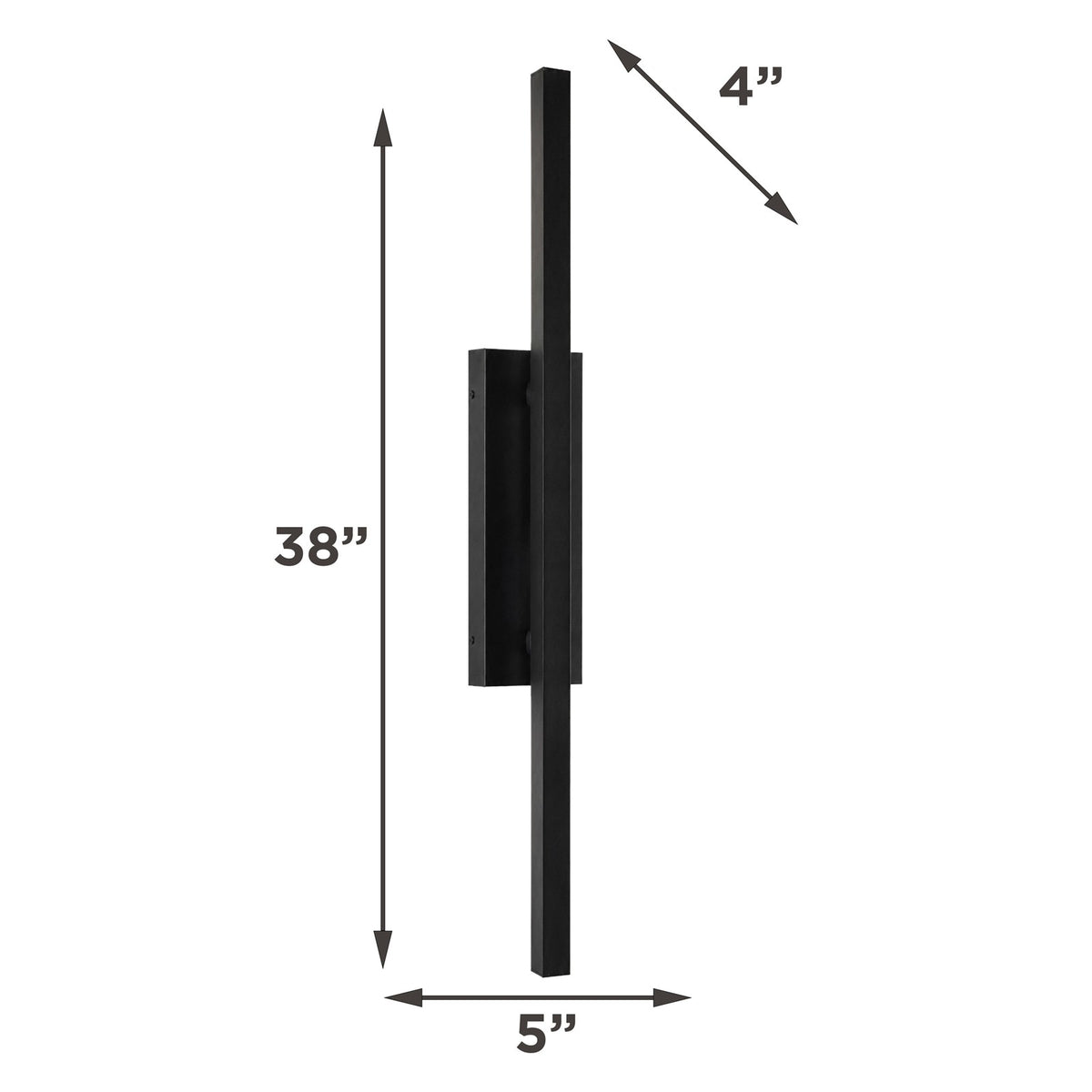 AFX Mono 38in 1-Light Outdoor Wall Sconce | Modern Black and White Acrylic | Patio & Entryway | 5 x 4 x 38 in | Model MNOW0538LAJUDBK