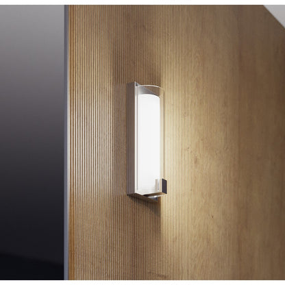 AFX Lighting Mesa 1 Light Sconce, Satin Nickel/Clear, White