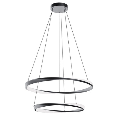 AFX Lighting Oberon 2 Light 32" Pendant, Black/White