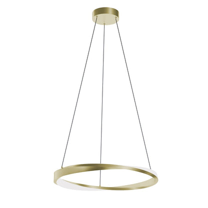 AFX Lighting Oberon 1 Light 24" Pendant, Brass/White