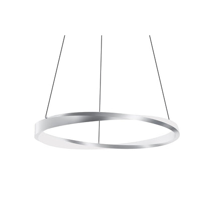 AFX Lighting Oberon 1 Light 24" Pendant, Satin Nickel/White - OBRP24LAJUDSN
