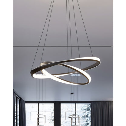 AFX Lighting Oberon 2 Light 40'' LED Pendant, Black/White