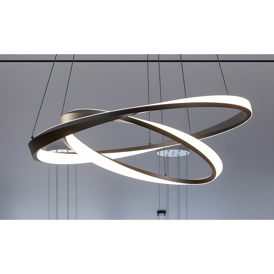 AFX Lighting Oberon 2 Light 40'' LED Pendant, Black/White