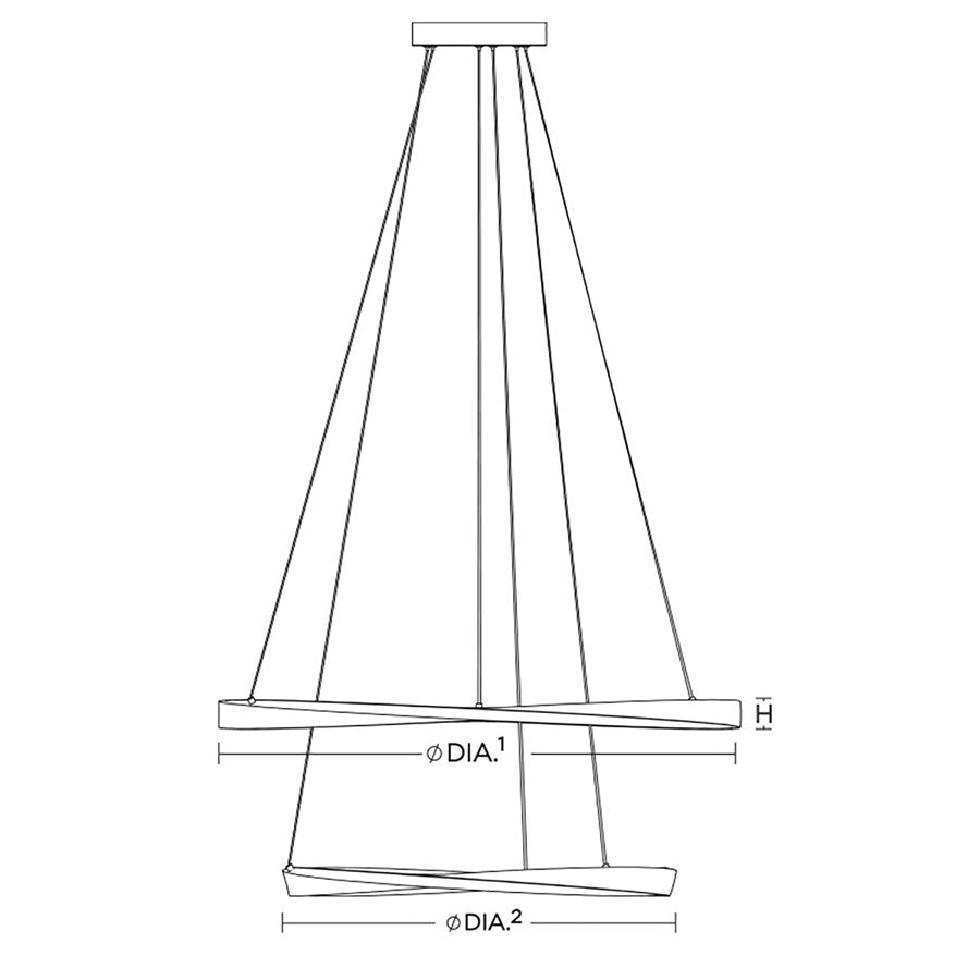 AFX Lighting Oberon 2 Light 40'' LED Pendant, Black/White