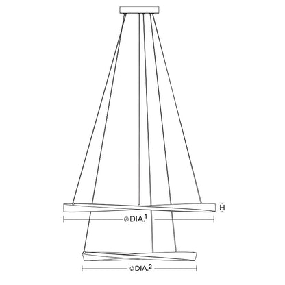 AFX Lighting Oberon 2 Light 40'' LED Pendant, Black/White