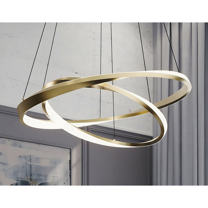 AFX Lighting Oberon 2Lt 40'' LED Pendant, Light Brass/White