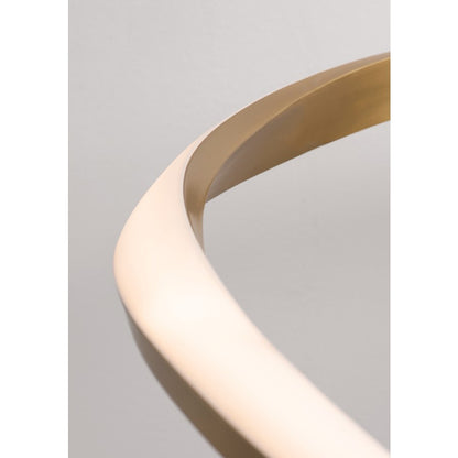 AFX Lighting Oberon 2Lt 40'' LED Pendant, Light Brass/White