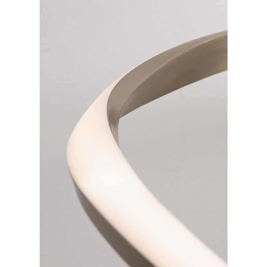 AFX Lighting Oberon 2Lt 40'' LED Pendant, Satin Nickel/White