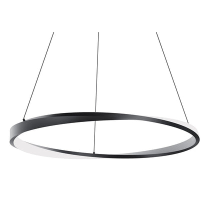 AFX Lighting Oberon 1 Light 32" Pendant, Black/White - OBRP32LAJUDBK
