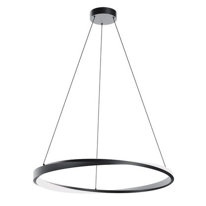 AFX Lighting Oberon 1 Light 32" Pendant, Black/White