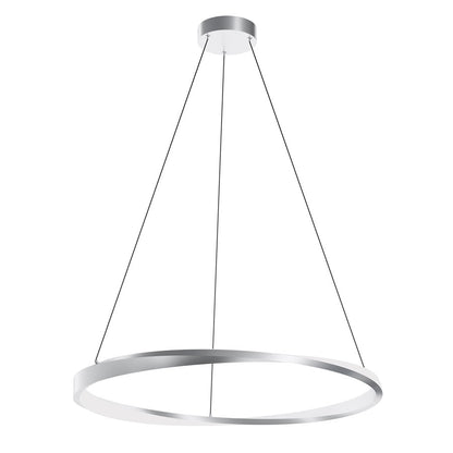 AFX Lighting Oberon 1 Light 32" Pendant, Satin Nickel/White