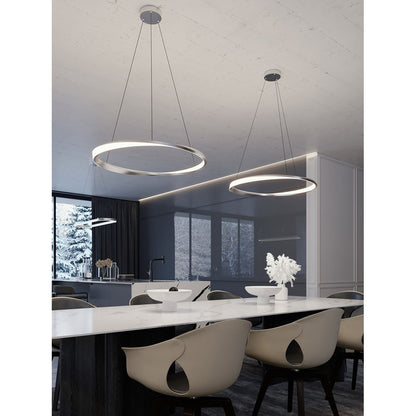 AFX Lighting Oberon 1 Light 32" Pendant, Satin Nickel/White