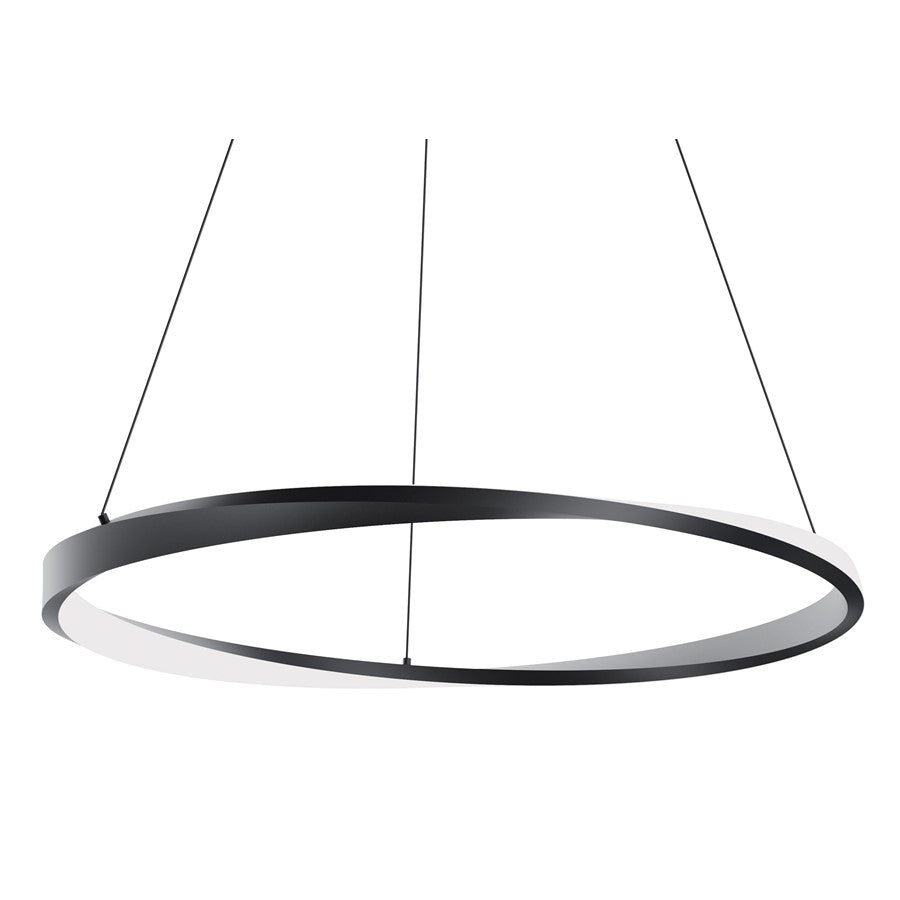 AFX Lighting Oberon 1 Light 40'' LED Pendant, Black/White - OBRP40LAJUDBK