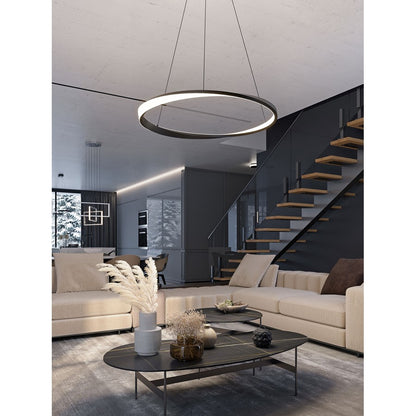 AFX Lighting Oberon 1 Light 40'' LED Pendant, Black/White