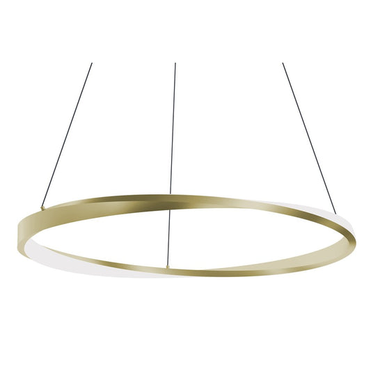 AFX Lighting Oberon 1Lt 40'' LED Pendant, Brass/White - OBRP40LAJUDLB