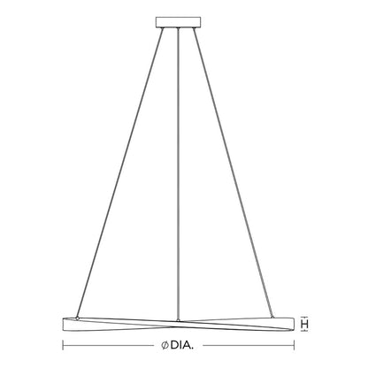 AFX Lighting Oberon 1Lt 40'' LED Pendant, Brass/White
