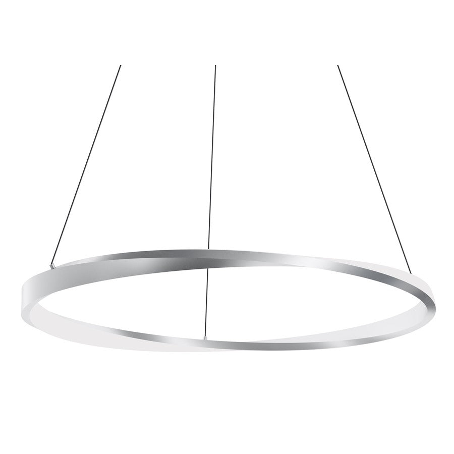AFX Lighting Oberon 1 Light 40'' LED Pendant, Satin Nickel/White - OBRP40LAJUDSN