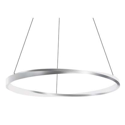 AFX Lighting Oberon 1 Light 40'' LED Pendant, Satin Nickel/White - OBRP40LAJUDSN