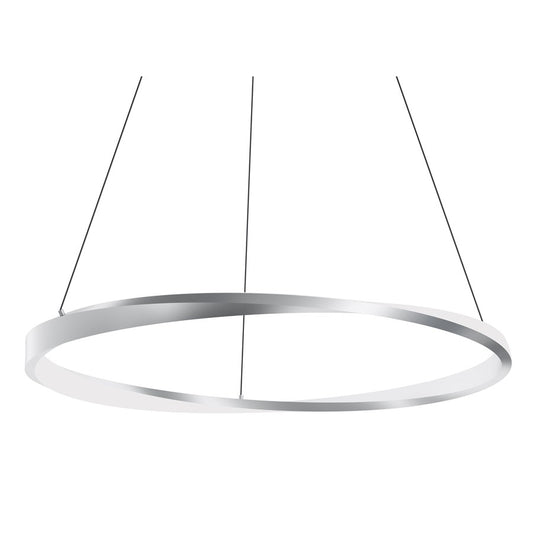 AFX Lighting Oberon 1 Light 40'' LED Pendant, Satin Nickel/White - OBRP40LAJUDSN