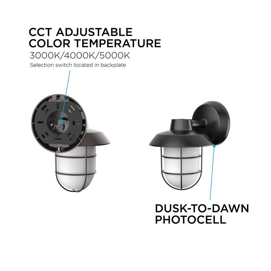 AFX Lighting Odell 1LT 9'' Outdoor LED Sconce, Black/Black