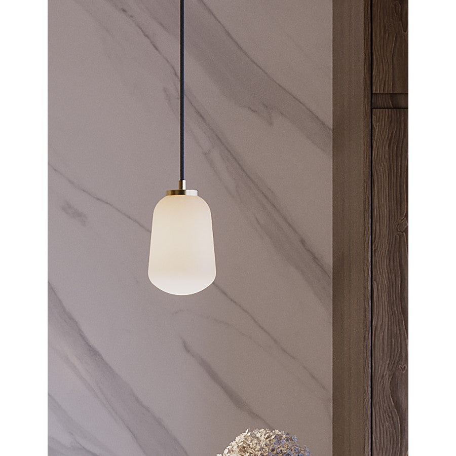 AFX Lighting Olivia 1Lt 7" LED Pendant, Chrome/White