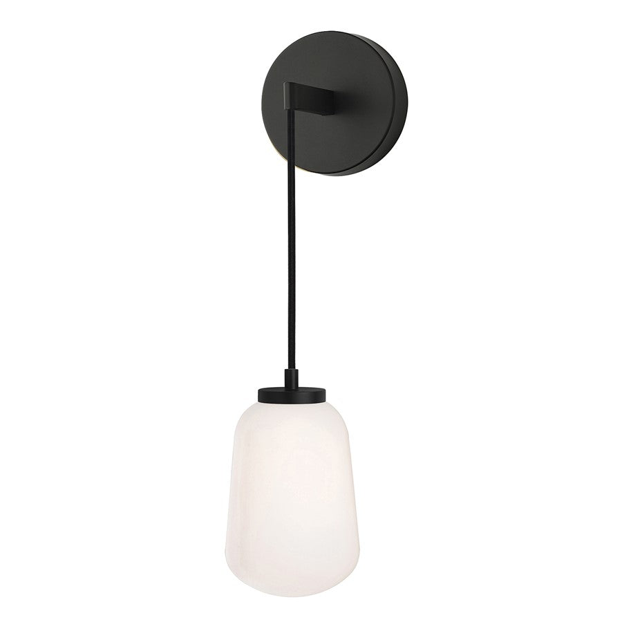 AFX Lighting Olivia 1Lt 14" LED Wall Sconce, Black/White - OLIS0514LAJUDBK