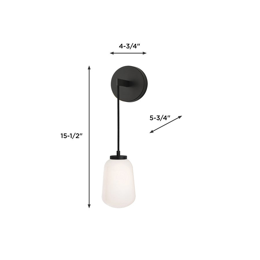 AFX Lighting Olivia 1Lt 14" LED Wall Sconce, Black/White