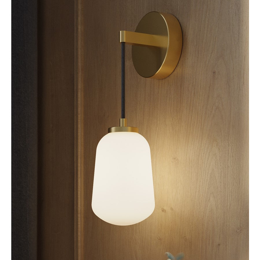 AFX Lighting Olivia 1Lt 14" LED Wall Sconce, Brass/White