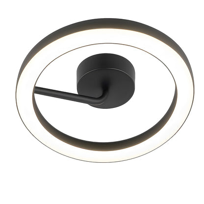 AFX Lighting One 1Lt 18" LED Flush Mount, Black/White - ONEF18LAJUDBK