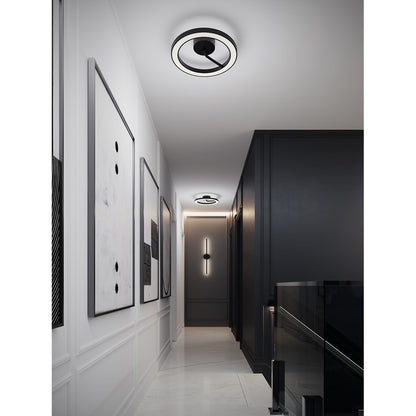 AFX Lighting One 1Lt 18" LED Flush Mount, Black/White
