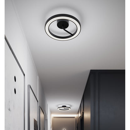 AFX Lighting One 1Lt 18" LED Flush Mount, Black/White