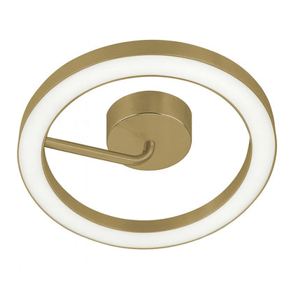 AFX Lighting One 1Lt 18" LED Flush Mount, Antique Brass/White - ONEF18LAJUDLB