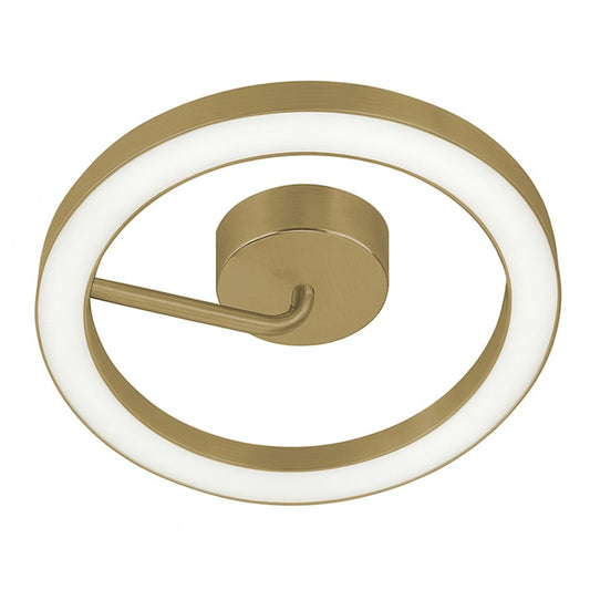 AFX Lighting One 1Lt 18" LED Flush Mount, Antique Brass/White - ONEF18LAJUDLB