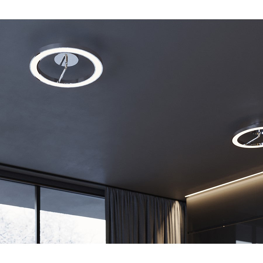 AFX Lighting One 1Lt 18" LED Flush Mount, Chrome/White