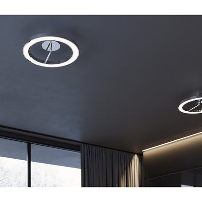 AFX Lighting One 1Lt 18" LED Flush Mount, Chrome/White