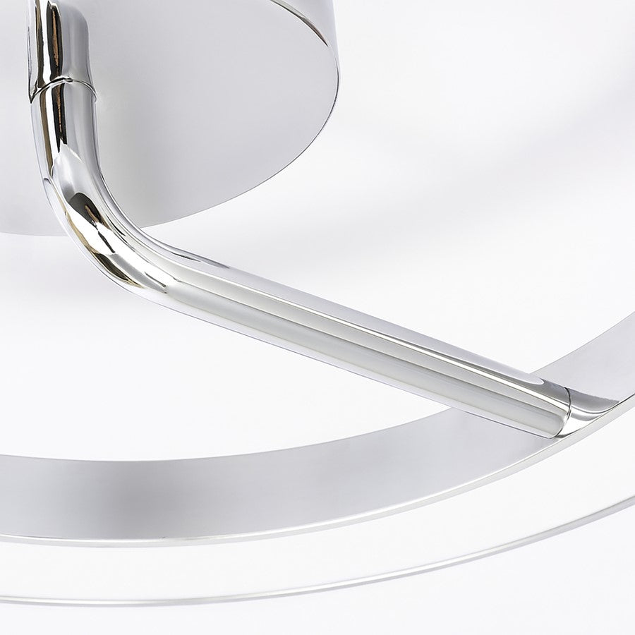 AFX Lighting One 1Lt 18" LED Flush Mount, Chrome/White