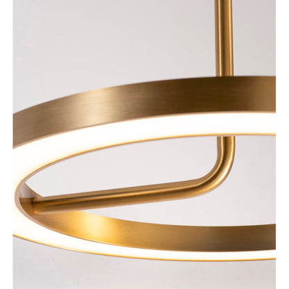 AFX Lighting One 1Lt 18" LED Pendant, Antique Brass/White