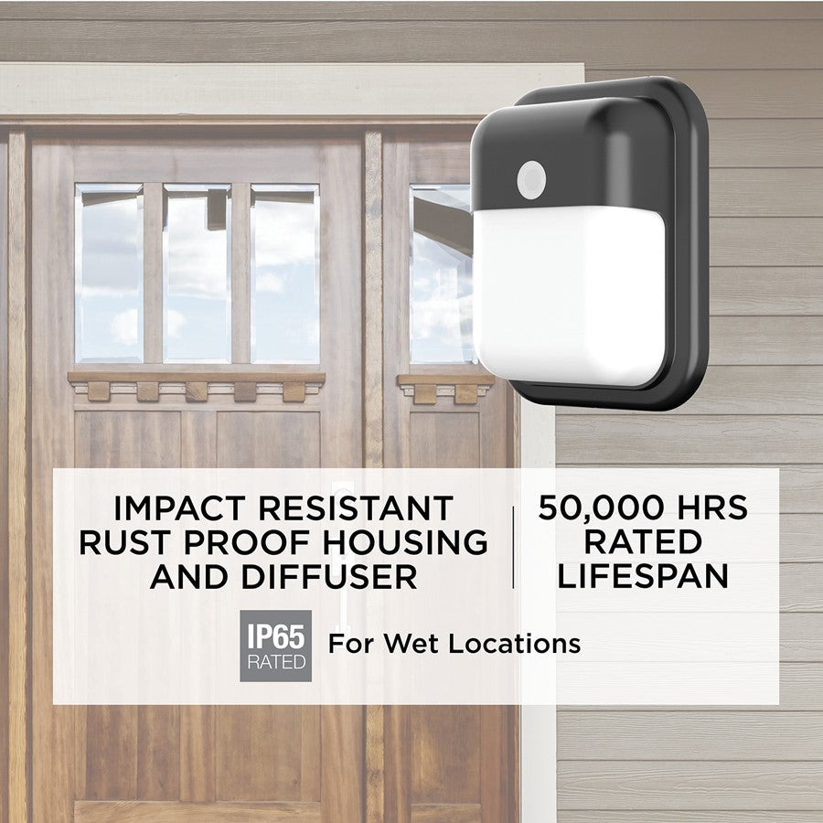 AFX Lighting Patton 1LT 8'' Outdoor LED Sconce, Black/White