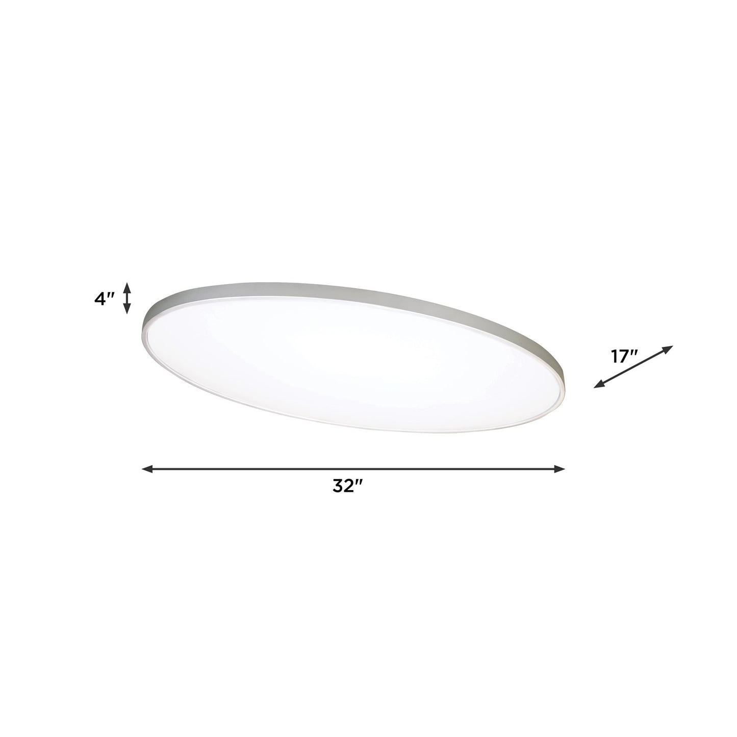 AFX Lighting Ideal 32'' Oval 1Lt LED Flush Mount, Nickel/White